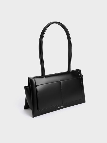 Irie Elongated-Handle Shoulder Bag, Noir, hi-res