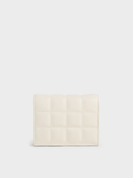 Quilted Mini Wallet, Cream, hi-res