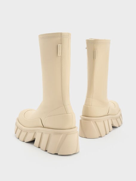 Aberdeen Side-Zip Platform Boots, Chalk, hi-res