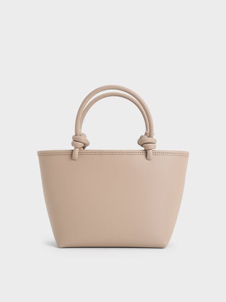 Sabine Knotted-Handle Tote Bag, Taupe, hi-res