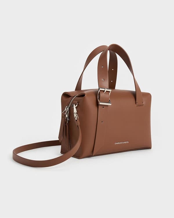 Women’s Chocolate Marceline Bowling Bag - CHARLES & KEITH