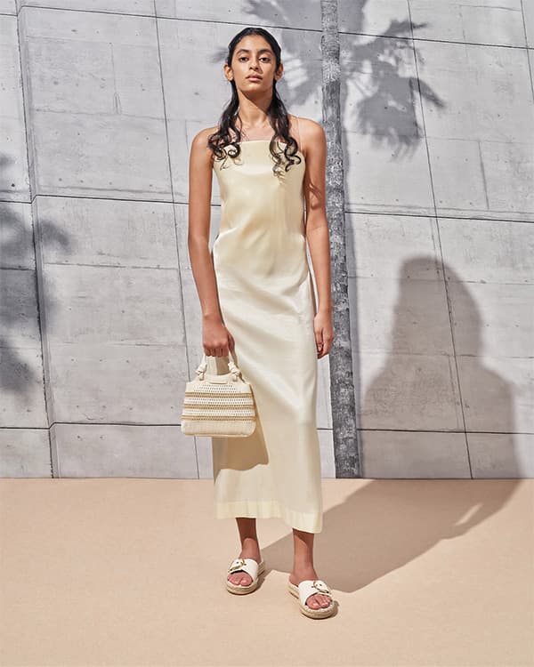 Women’s Cream Buckled Espadrille Sandals and Sand Ida Striped Knotted Handle Tote Bag - CHARLES & KEITH